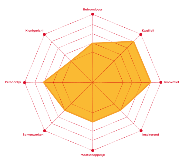 Reputatie- en gedragsscan kernwaardes-achthoek