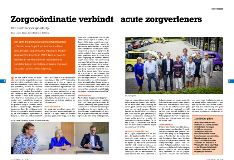 Artikel 112netwerk over zorgcoordinatie